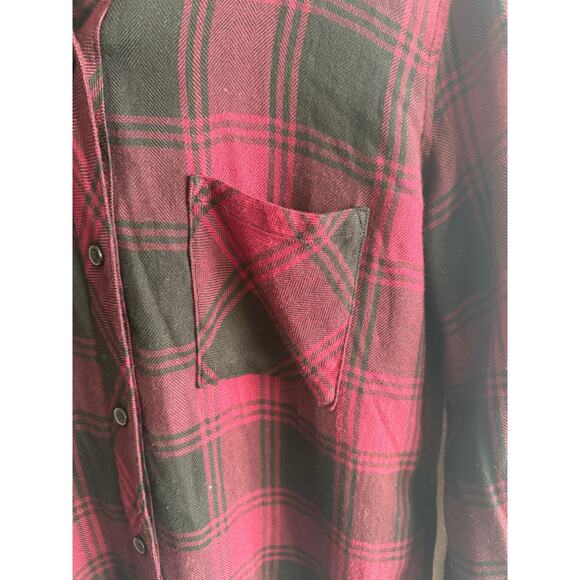 Rails black and cranberry plaid button up - Picture 3 of 4